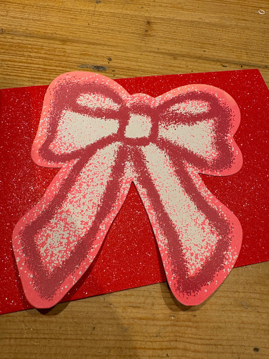 Schleifen Karte mit Umschlag, perfekt für charmante Geldgeschenke.