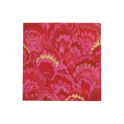 Red Marbling Cocktail Servietten