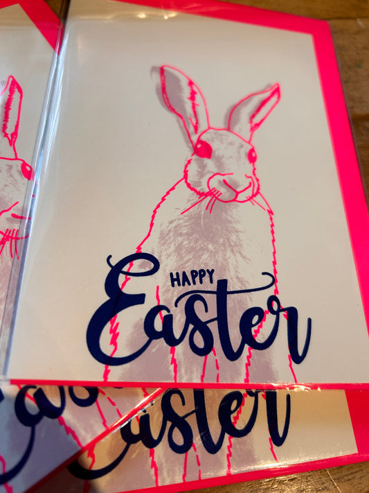 Happy Easter, Neon pinker Hase