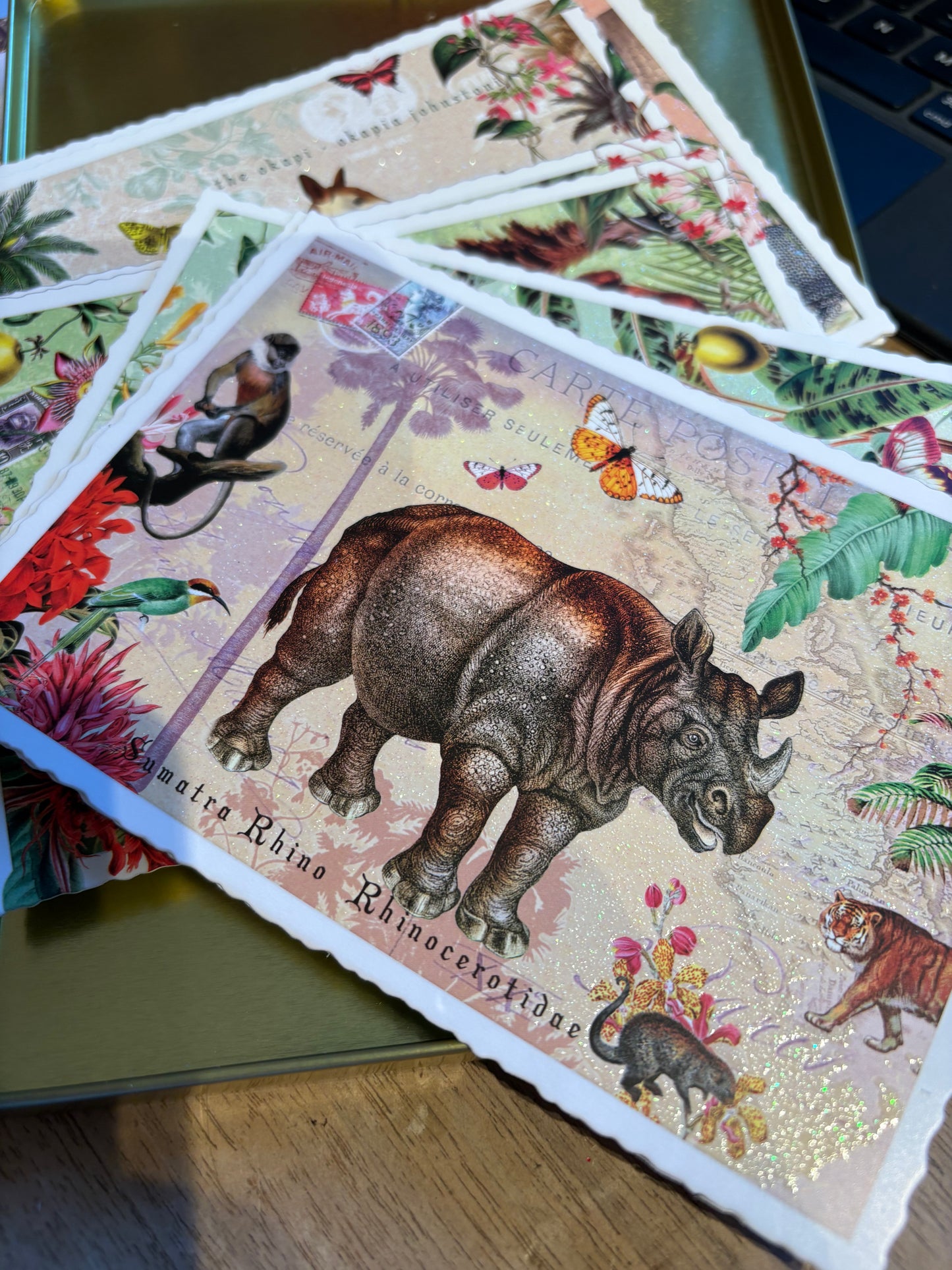 Goldene Postkarten Box Wild Life