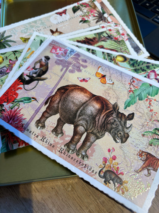 Goldene Postkarten Box Wild Life
