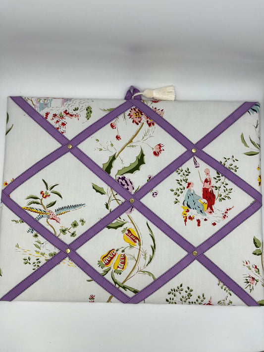 Pinboard Toile de Jouy weiß