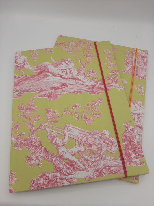 Toile de Jouy Mappen A4 zartes grün /rosa