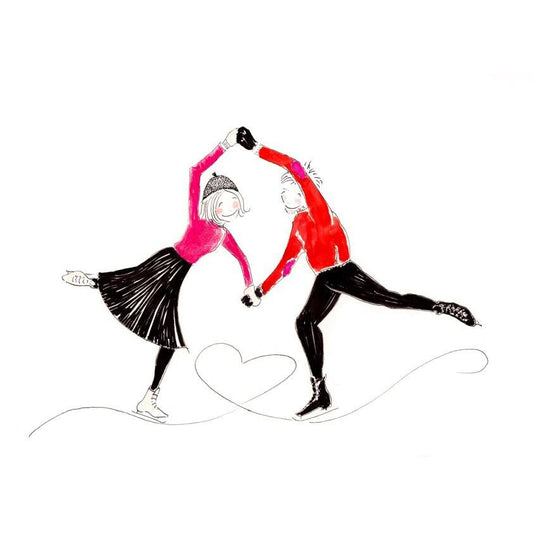 Schlittschuhherz Karte