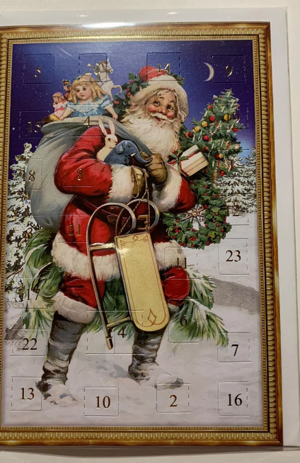 Weihnachtsmann Adventskalender Karte