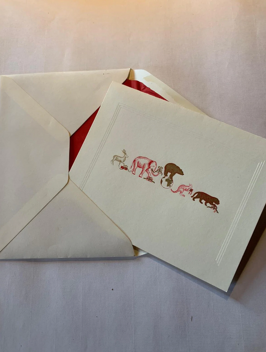 Stahlstichkarte Tiere