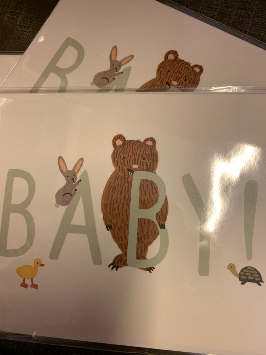 Baby Bären Karte rosa /blau