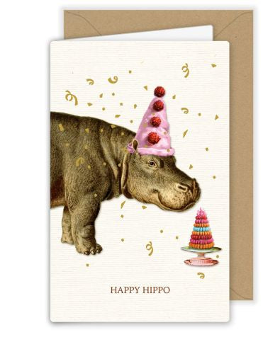 Happy Hippo Nilpferd Kärtchen