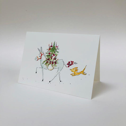 Weihnachten mit Esel Karte