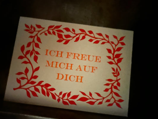 Ich freue mich auf Dich Karte