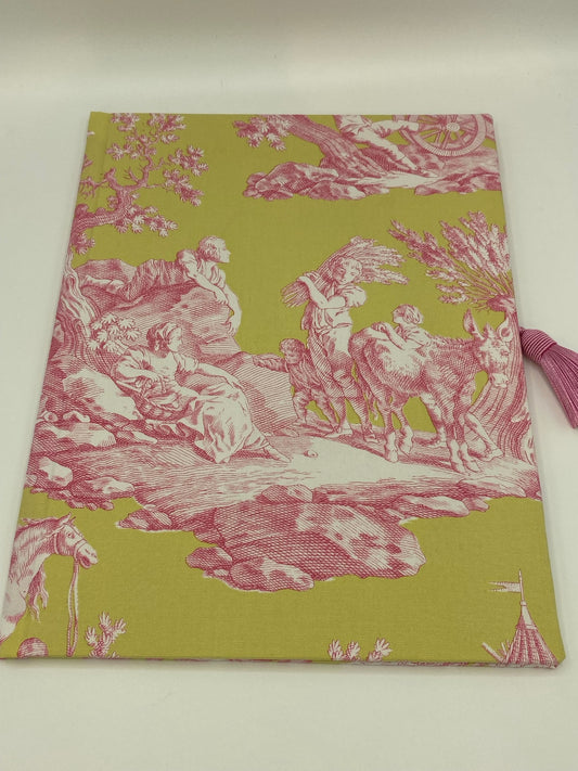 Toile de Jouy Mappen A4 zartes Rosa / Grün