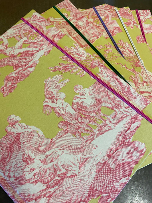 Toile de Jouy Mappen A4 zartes grün /rosa