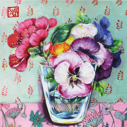 Veilchen Vase Servietten