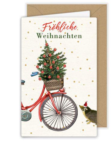 Fröhliche Weihnachten Fahrrad Kärtchen